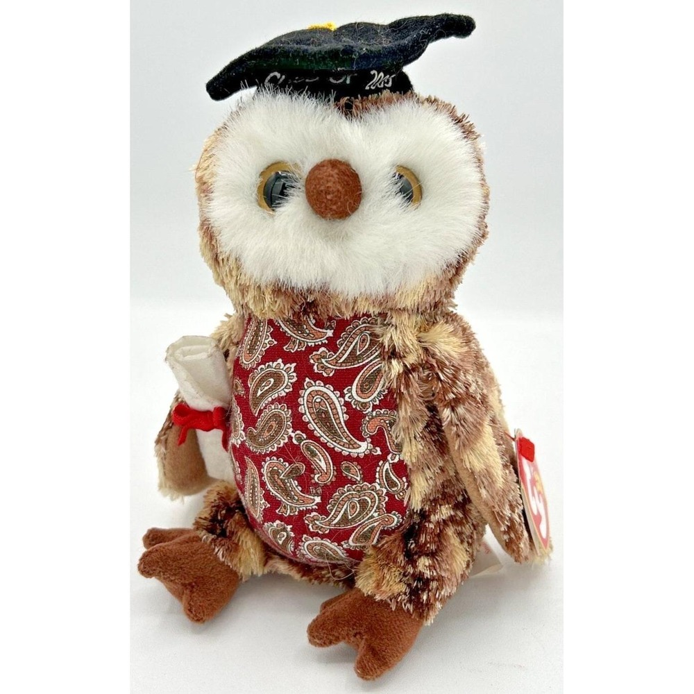 2004 Ty Beanie Baby "Smarty" Retired 2005 Graduation Owl BB10